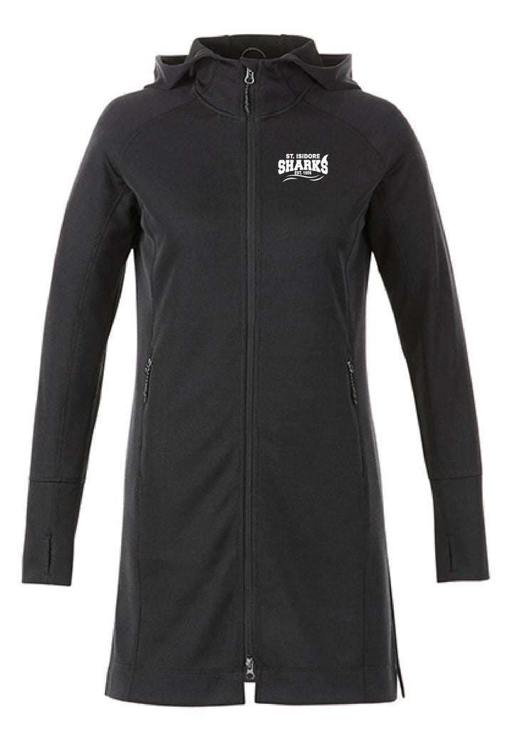 ST. ISIDORE STAFFWEAR- LADIES ODELL KNIT ZIP HOODY