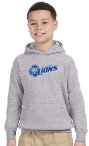 ST. JEROME SPIRITWEAR - LIONS PRINT - GILDAN COTTON HOODIE - YOUTH