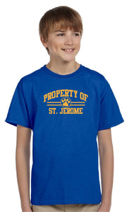 ST. JEROME SPIRITWEAR- YOUTH- GILDAN COTTON TEE- PROPERTY OF PRINT