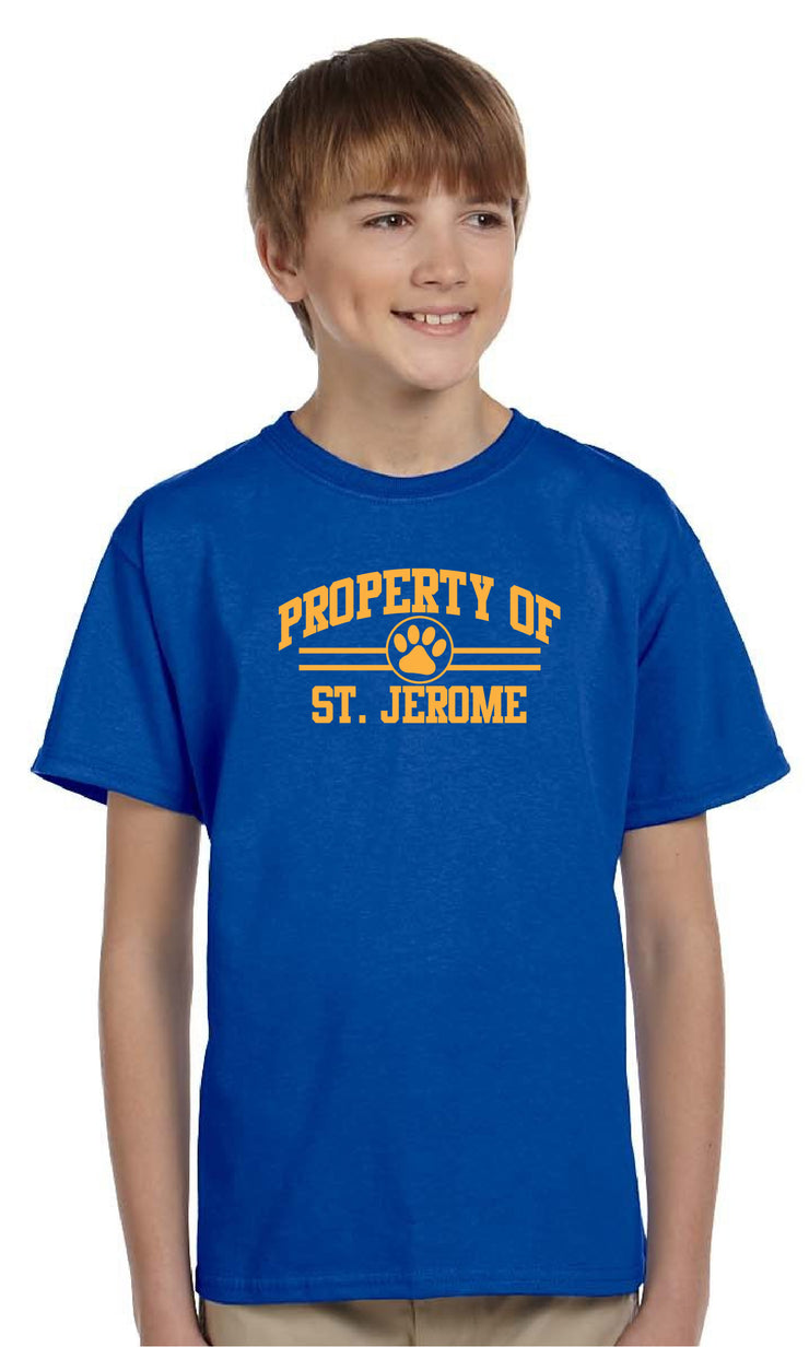 ST. JEROME SPIRITWEAR- YOUTH- GILDAN COTTON TEE- PROPERTY OF PRINT