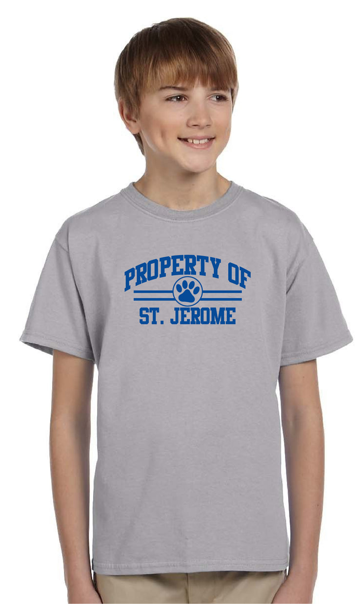 ST. JEROME SPIRITWEAR- YOUTH- GILDAN COTTON TEE- PROPERTY OF PRINT