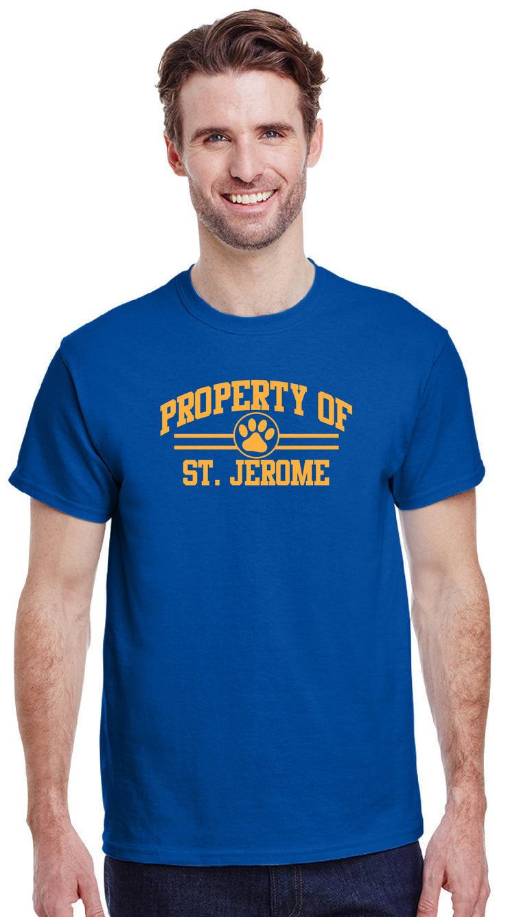 ST. JEROME SPIRITWEAR- ADULT- GILDAN COTTON TEE- PROPERTY OF PRINT