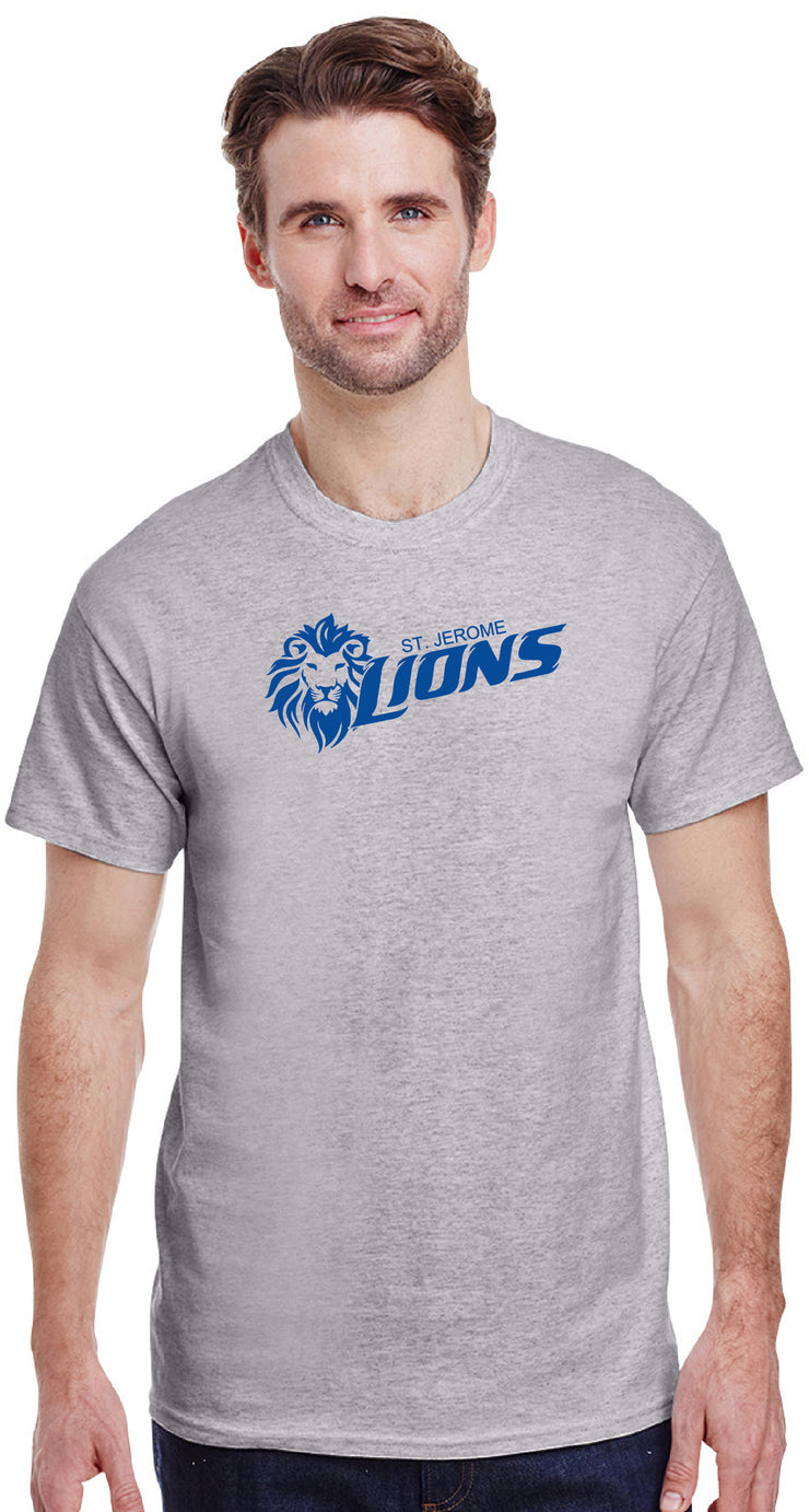 ST. JEROME SPIRITWEAR- ADULT- GILDAN COTTON TEE- LIONS PRINT