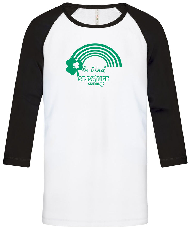 ST. PATRICK SPIRITWEAR- YOUTH & ADULT - ATC RINGSPUN BASEBALL TEE - BE KIND