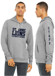 ST. ANNE STAFFWEAR - BLOCK TEXT LOGO- UNISEX BELLA + CANVAS FLEECE PULLOVER HOODIE