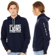 ST. ANNE STAFFWEAR - BLOCK TEXT LOGO- UNISEX BELLA+CANVAS FLEECE PULLOVER HOODIE