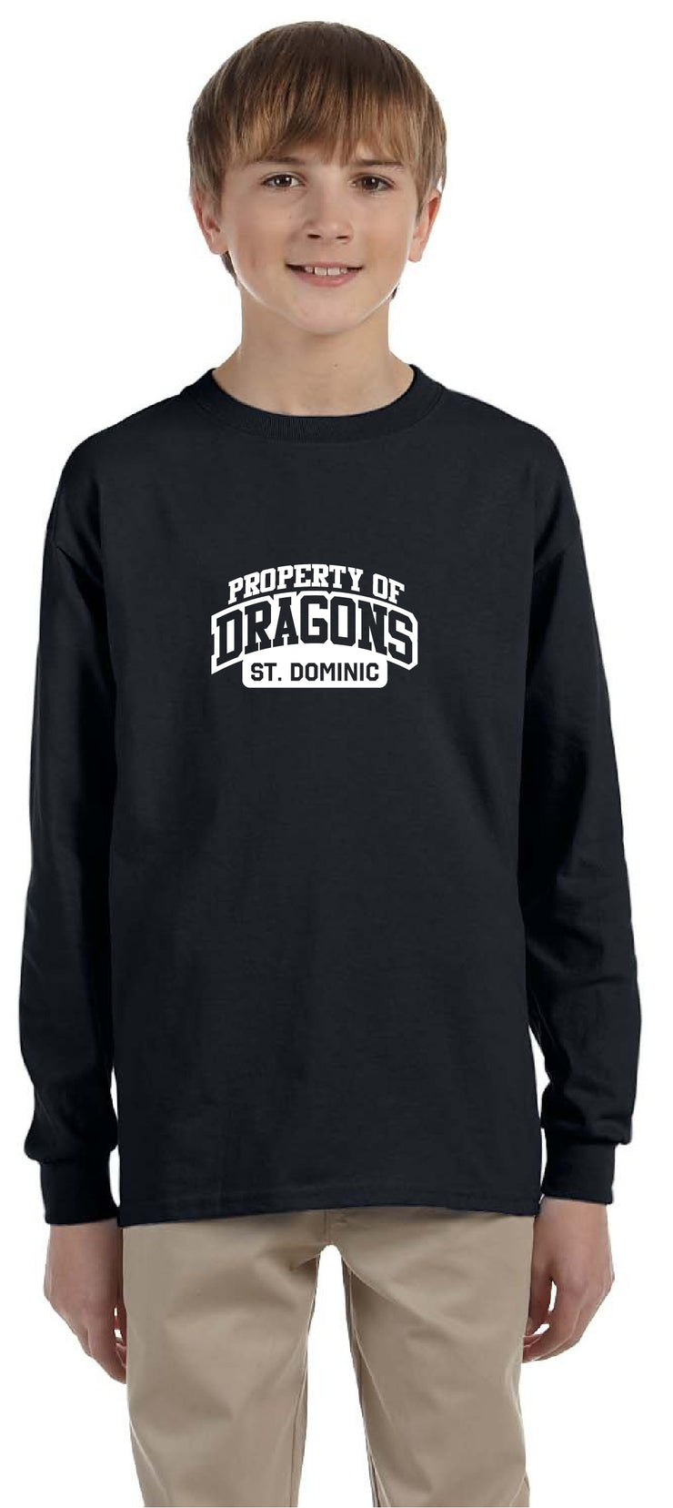 ST. DOMINIC SPIRITWEAR- YOUTH- GILDAN COTTON LONGSLEEVE