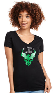 ST. FRANCIS OF ASSISI STAFFWEAR - NEXT LEVEL RINSPUN V NECK TEE - ADULT