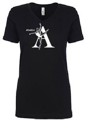 STUDIO A- NEXT LEVEL LADIES V-NECK RINGSPUN TEE