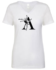 STUDIO A- NEXT LEVEL LADIES V-NECK RINGSPUN TEE