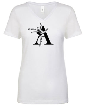 STUDIO A- NEXT LEVEL LADIES V-NECK RINGSPUN TEE