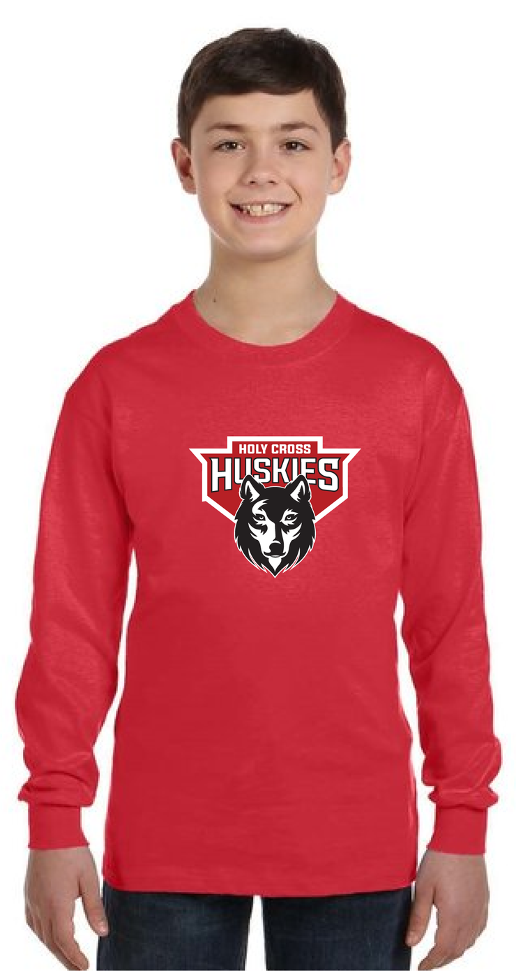 HOLY CROSS SPIRIT - HUSKIES - GILDAN COTTON LONGSLEEVE