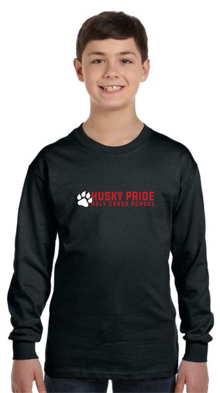 HOLY CROSS SPIRIT - HUSKY PRIDE - GILDAN COTTON LONGSLEEVE