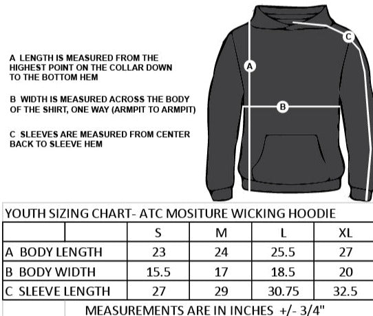 ST. BENEDICT SPIRITWEAR - RAVENS PRINT - ATC MOISTURE WICKING HOODIE - YOUTH