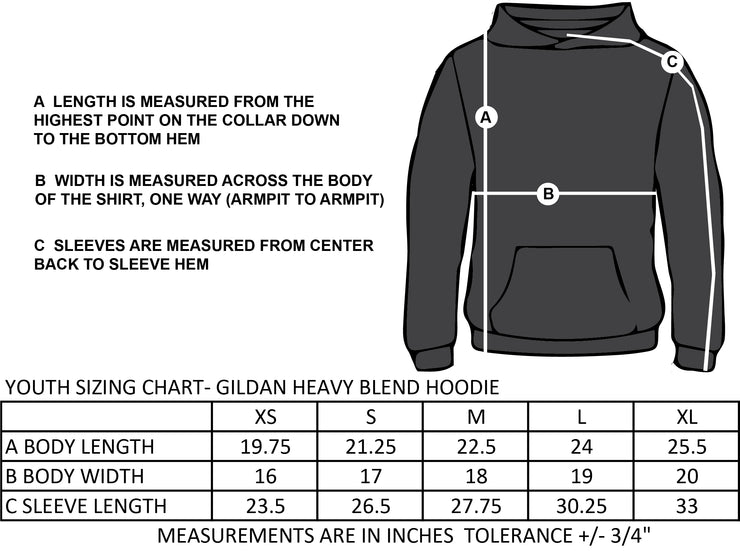 CHURCHILL SPIRITWEAR - FULL FRONT - GILDAN HEAVY BLEND HOODIE - YOUTH