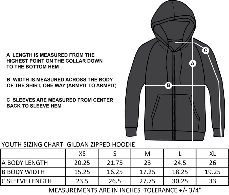 STEPHEN LEACOCK SPIRITWEAR - GILDAN ZIPPED HEAVY BLEND HOODIE - YOUTH