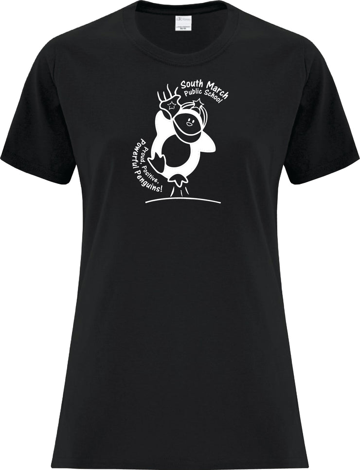 SOUTH MARCH SPIRITWEAR- LADIES- ATC COTTON TEE- SCHOOL LOGO