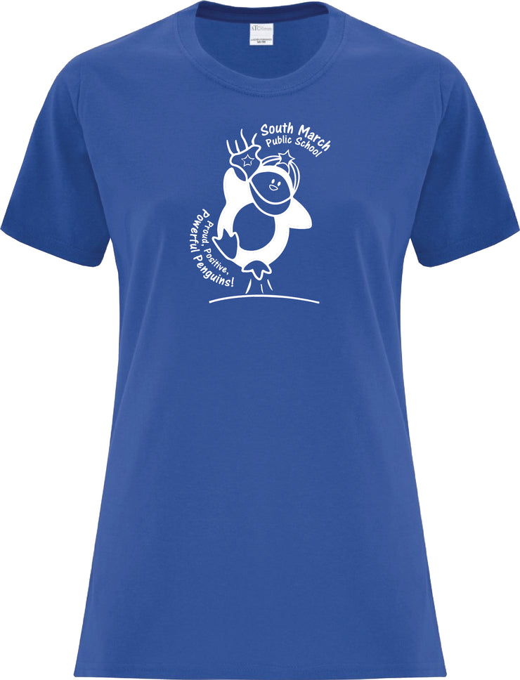 SOUTH MARCH SPIRITWEAR- LADIES- ATC COTTON TEE- SCHOOL LOGO